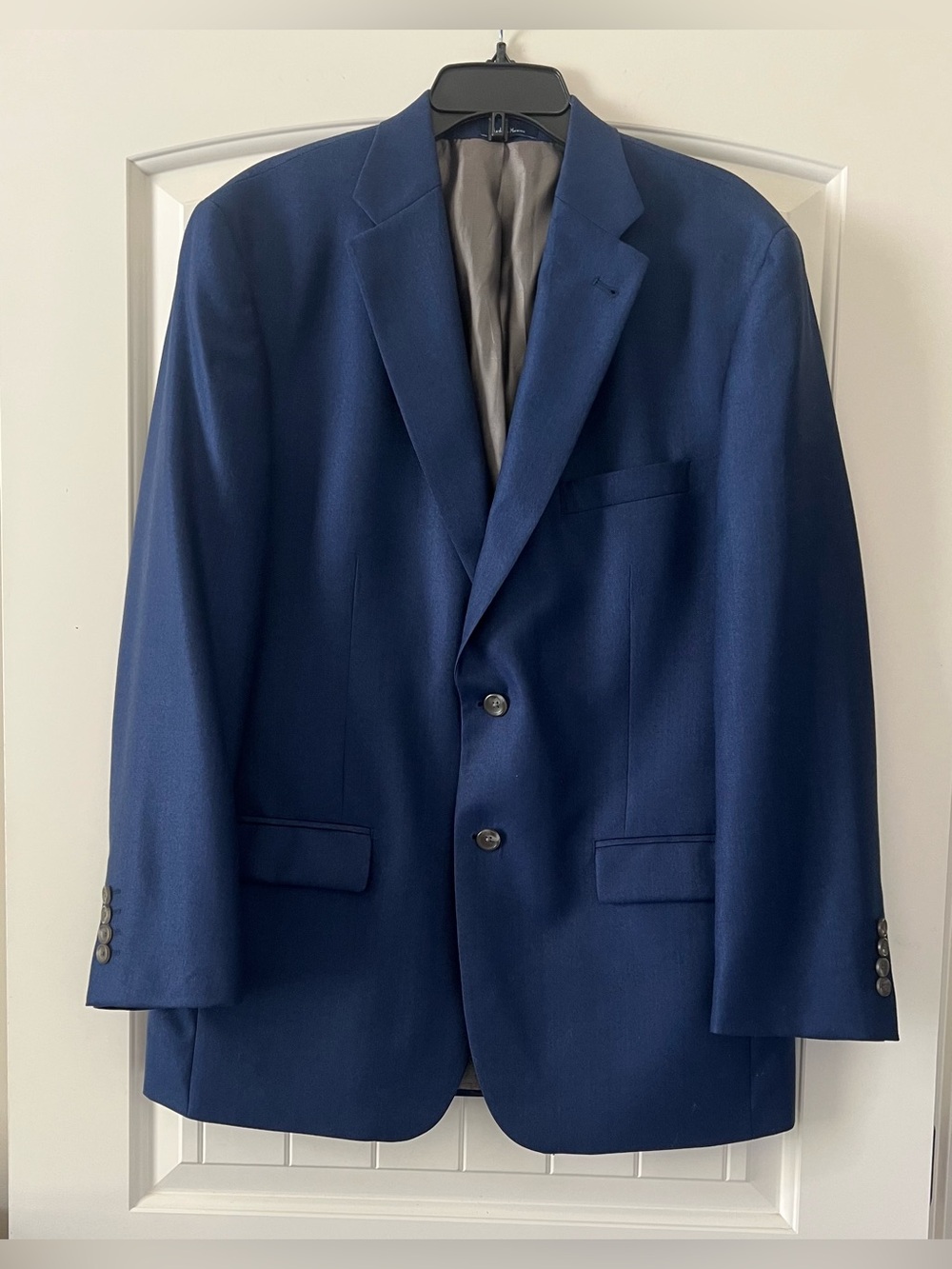 Turnbury Wool & Silk Blazer Sport Coat Navy Blue 2 Button Jacket Mens Size 42R